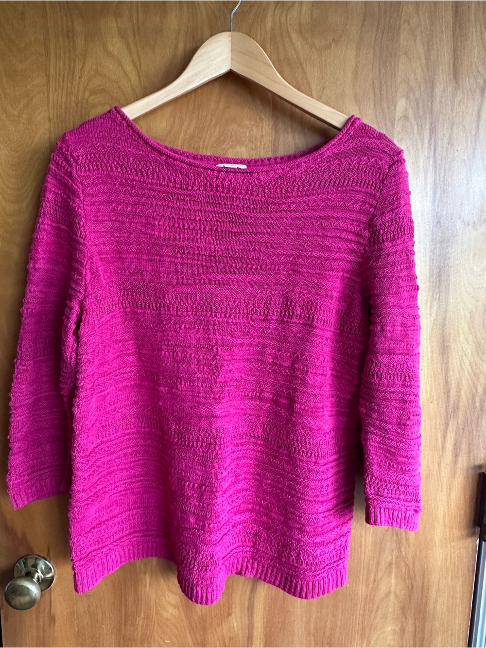 J. Jill Bright Fuchsia Scoop Neck Knit Sweater